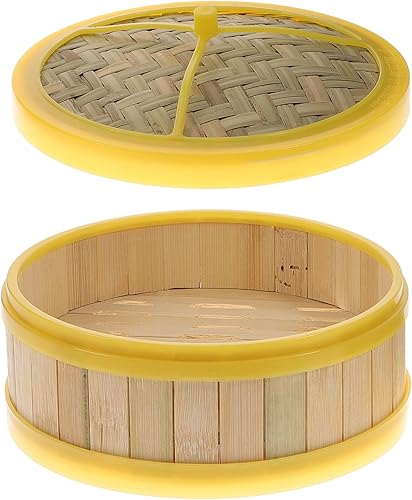 Zerodeko Utensilios de cocina de bambú de la cesta plástica del bocado de la bandeja del vapor de la comida