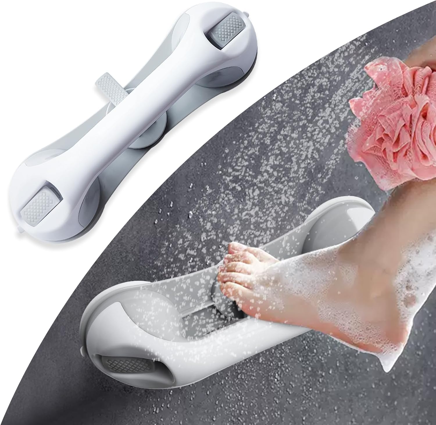 Shower Foot Rest for Shaving Legs, Pedicure Foot Rest, Foot Stand for Inside Shower with 3 Strong Suction Cups for Inside Shower Suitable for Small Shower Spaces