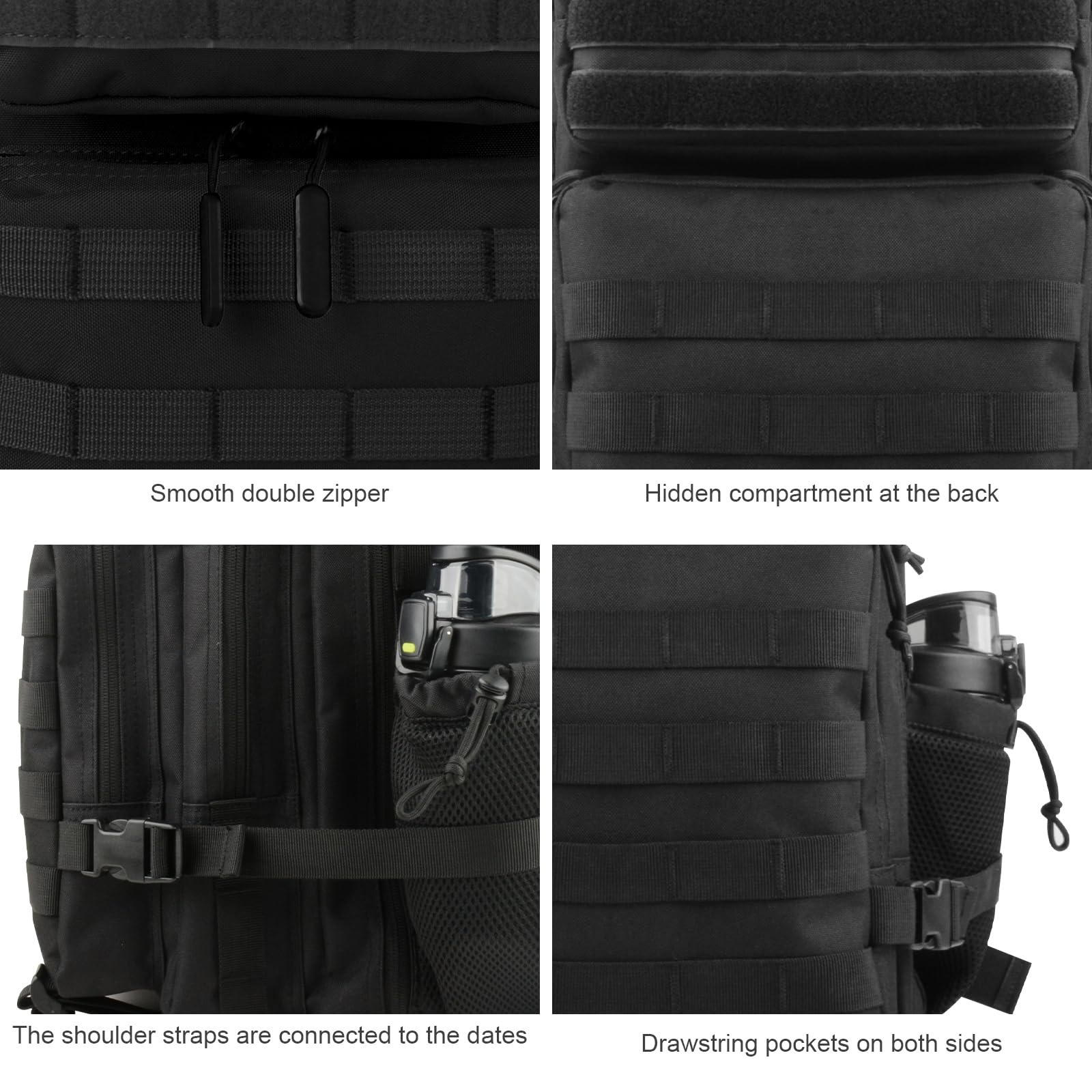 GKXLH Zaino Militare - Zaino Tattico da per uomo e donna, zaino tattico militare da esercito in tessuto Oxford 900D, da giorno, Borsa tattica per escursionismo, pesca, campeggio