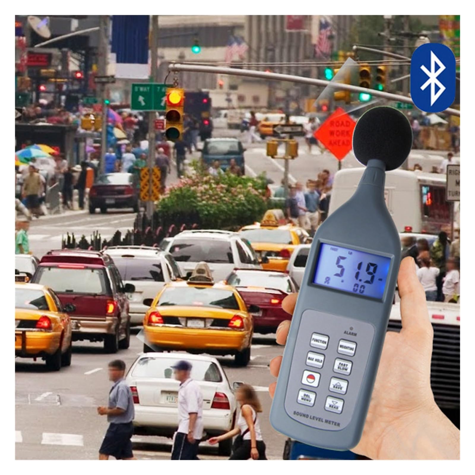 Decibel Rumore Fonometro Digitale Bluetooth Macchine Di Prova Livello Del Veicolo Traffico Precisione Estremamente Elevata