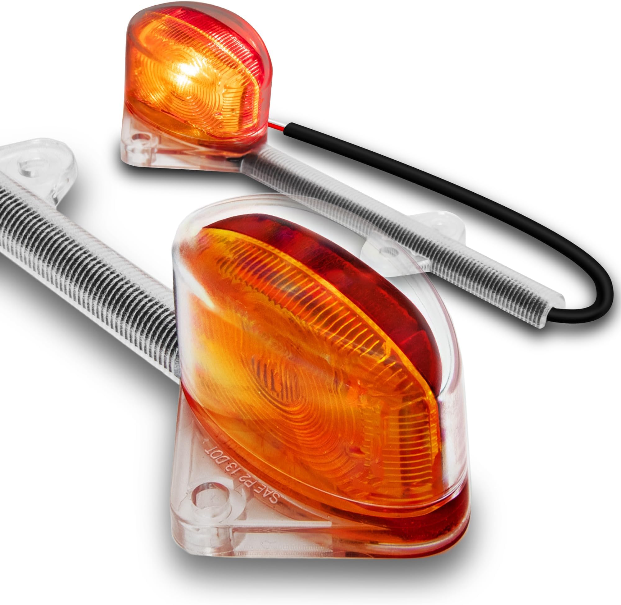 TRUE MODS 2pc 5" Amber + Red LED Trailer Fender Light Set [DOT Compliant] [SAE P2