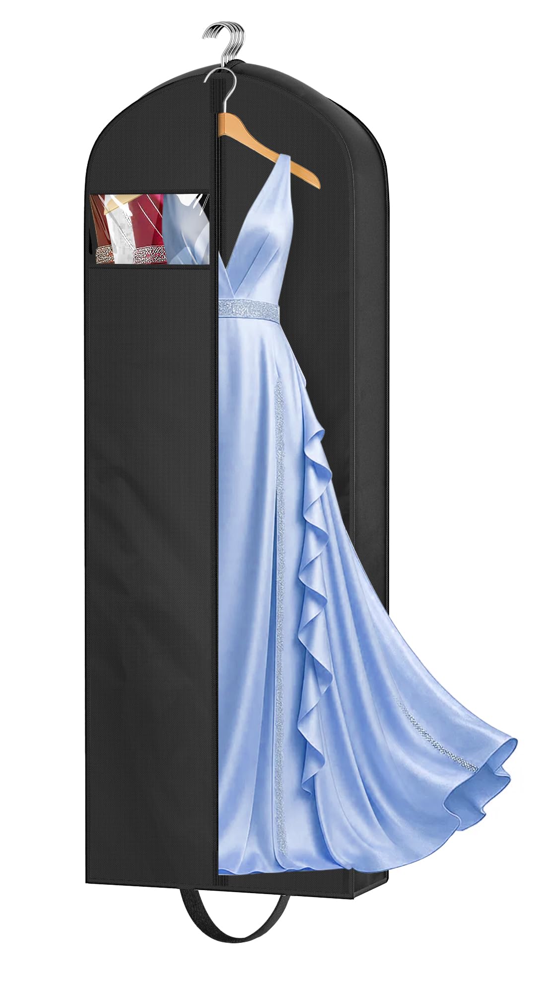 MISSLO 65 Long Garment Bags for Travel for Women 4 Gusseted Dress Bags for Gowns Waterproof Dress Protector