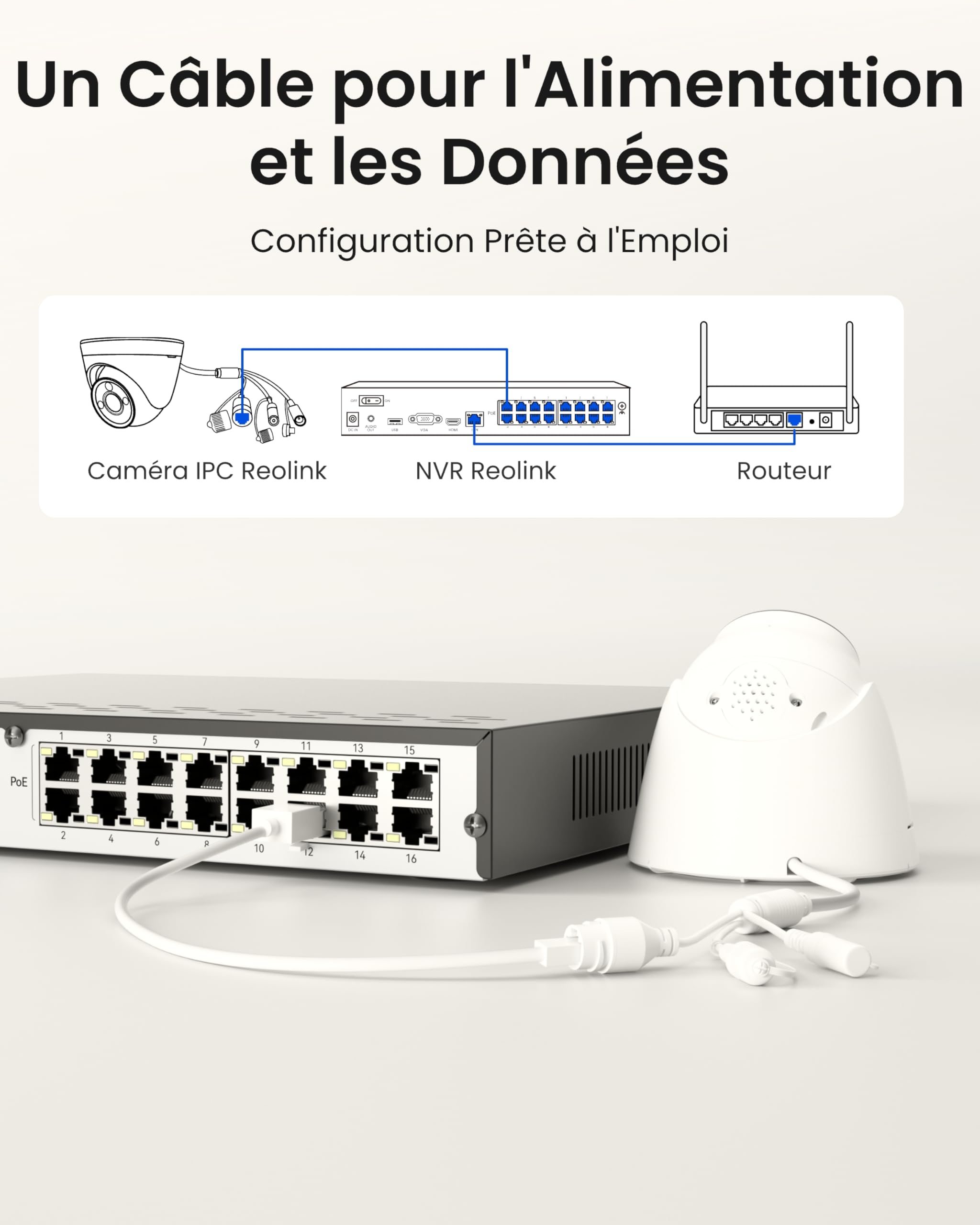 Reolink 4K PoE NVR 16 Canaux, RLN16-410 (Disque Dur Non Inclus) | Enregistreur Vidéo en Réseau, Supportez 16MP/12MP/8MP/5MP/4MP HD IP Caméra, 24h x7j Enregistrement de Surveillance