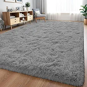 Tapete Peludo Felpudo 2,00x2,50 para Sala e Quarto Tapete Grande Antiderrapante(Cinza)