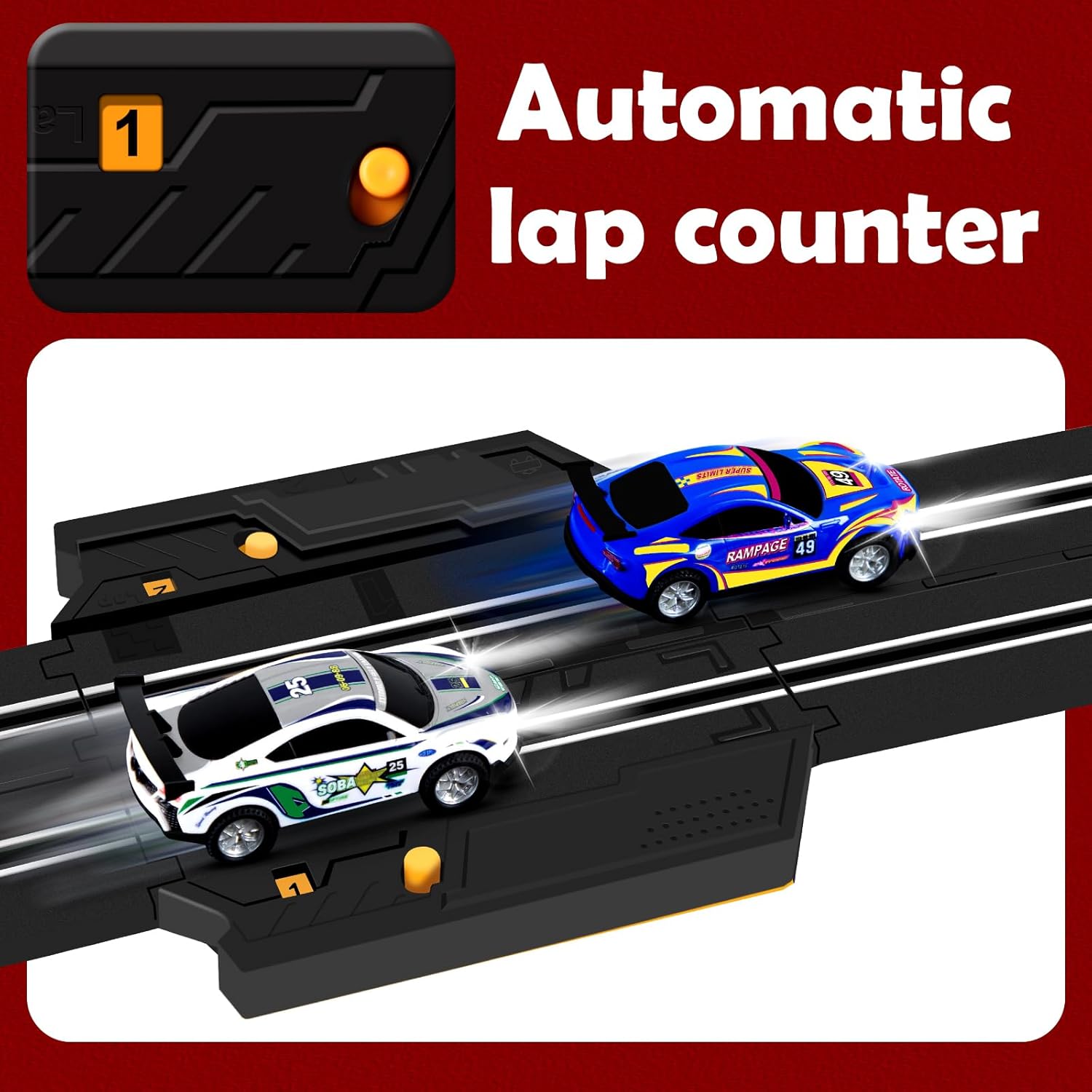 30 FT Slot Car Race Tracks Sets Toys for Ages 8-10 -1:43 Dual Race Car Track with 4 Slot Cars, 2 Hand Controllers, Christmas, Birthday Gift Toys for Ages 8-13