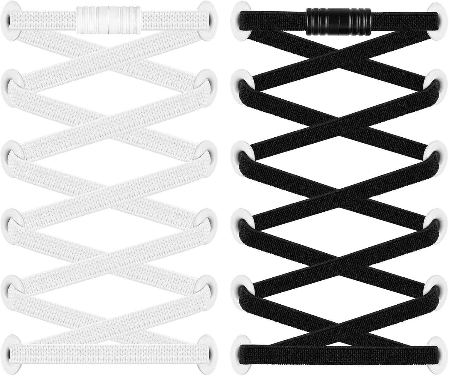 Vancle 2 Pairs Elastic Shoe Laces, No Tie Shoelaces Fits for Adults & Kids