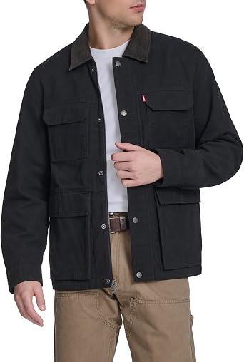 Levis Mens Cotton 4-pocket Depot Jacket With Corduroy Collar