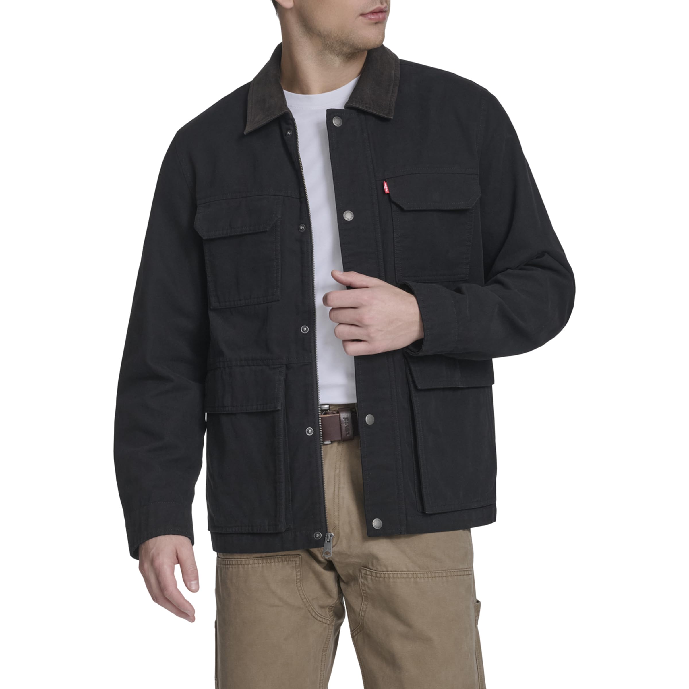 Men's Cotton 4-Pocket Depot Jacket With Corduroy Collar