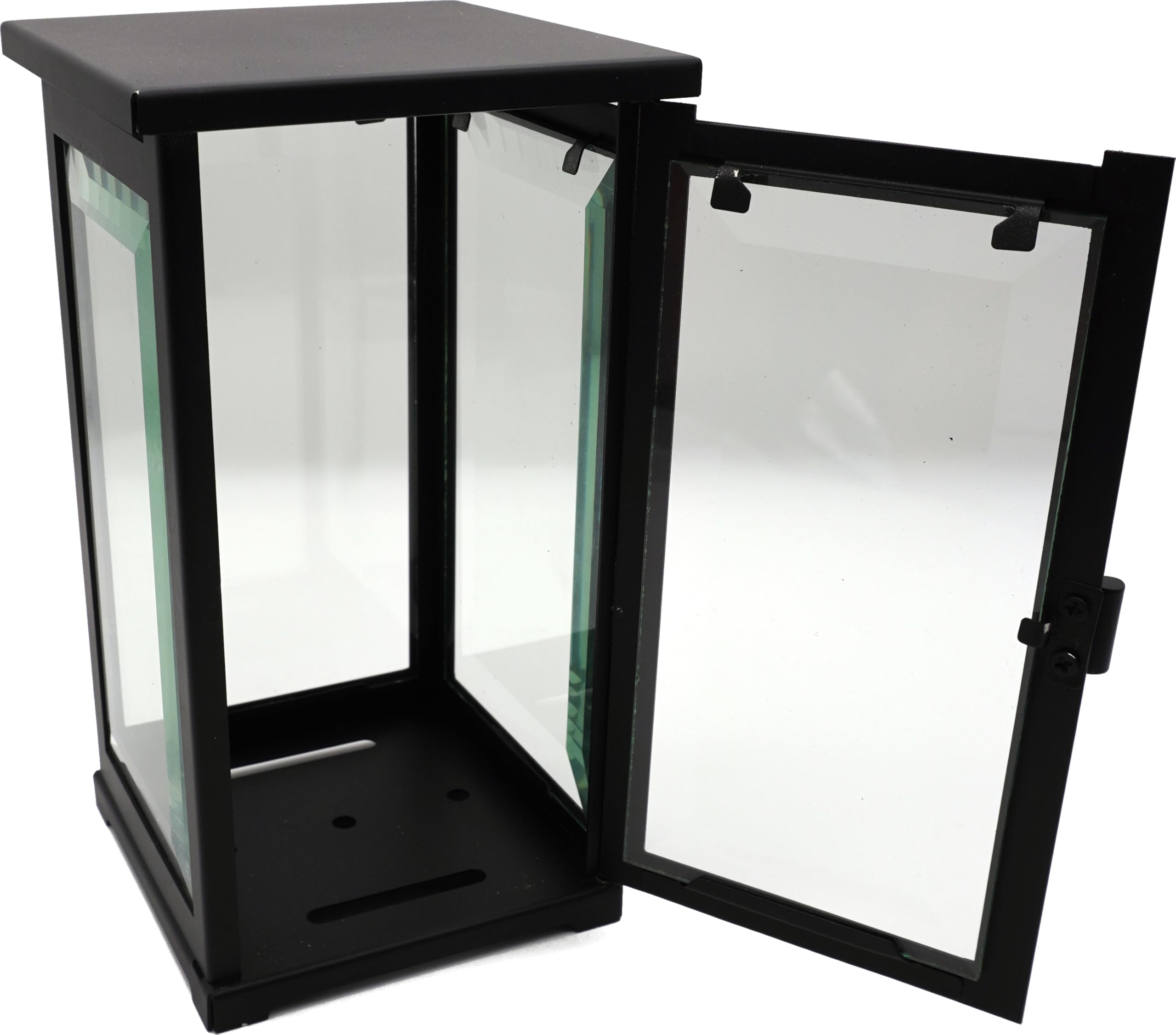 Wysokiej jakości lampa nagrobna ze szkłem fasetowym, nowoczesna, 21 cm (czarna)
