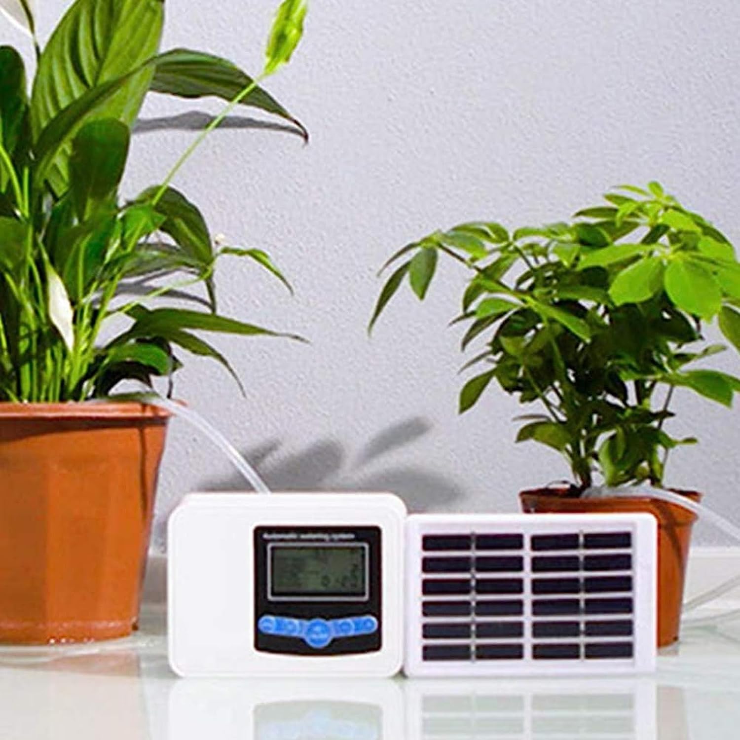 Solarny zegar nawadniający, zestaw automatycznego kroplowania, system nawadniania z podwójną pompą, inteligentny system nawadniania kroplami do trawy Patio
