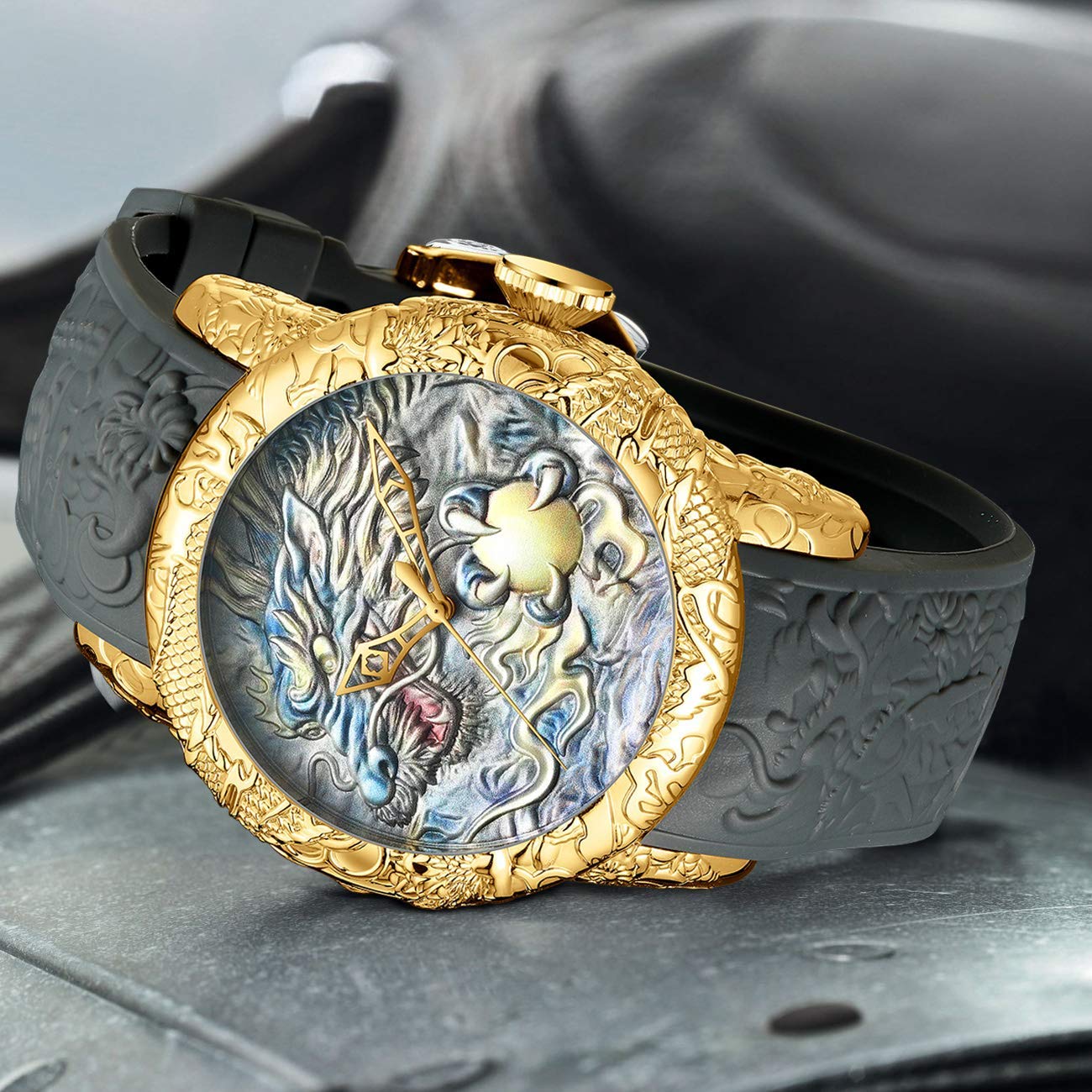 Gosasa Relojes vintage para parejas para hombres y mujeres, reloj de cuarzo cuadrado de cerámica para él y para ella, par de relojes de diamantes impermeables, Dorado (Gold 1), Lujo