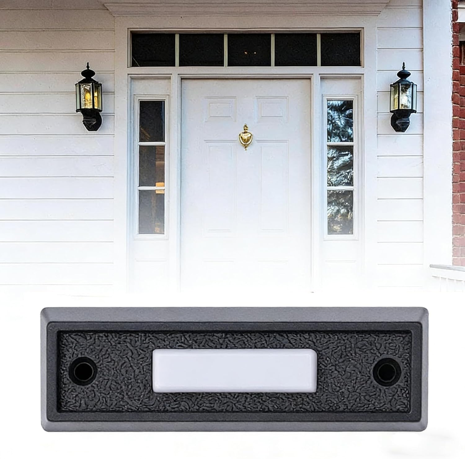 Lighted Doorbell Button,LED Lighted Door Chime Push Button,Built in LED Light Wired Door Bell Push Buttons Wall Mounted Chime