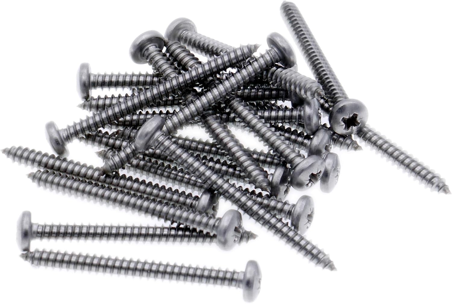 No.2 x 0.5 (2.2mm x 13mm) Pozi Pan Self-Tapping Screw - Stainless Steel (A2) (Pack of 20), 2.2x13 - A2(20)