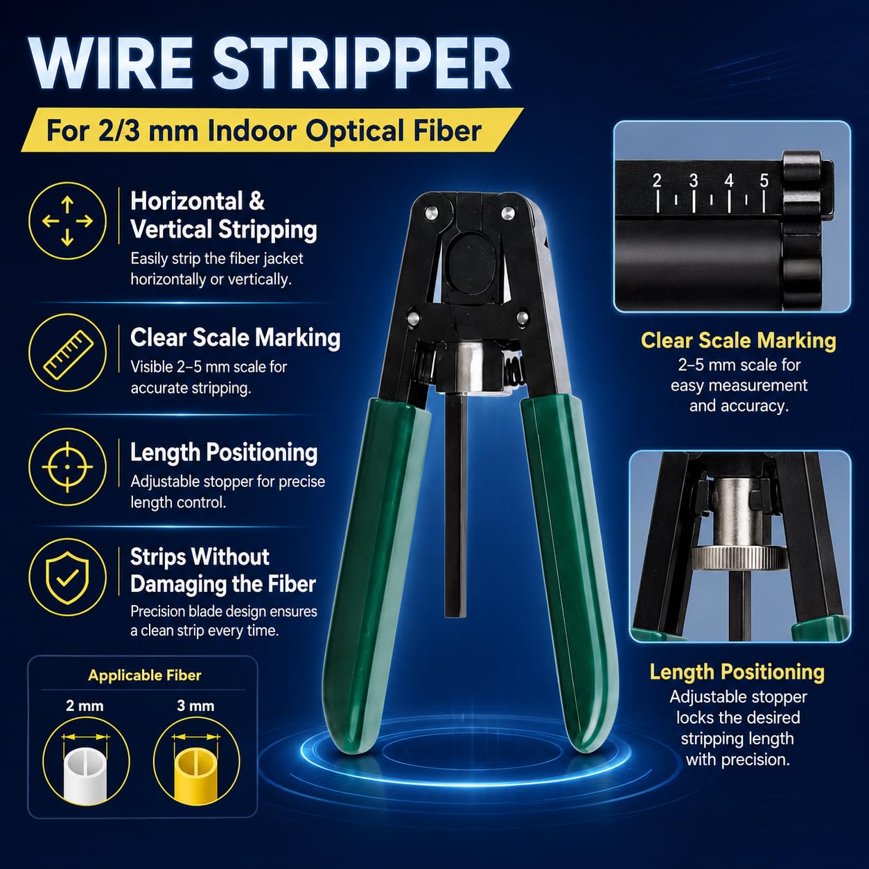 Kit De Herramientas De Fibra FTTH, 15 En 1 Kit Fibra óPtica TerminacióN De Fibra con Medidor De Potencia De Fibra óPticas Y Localizador De Fallas Visuales De 10mw, Cortadora, Pelacables