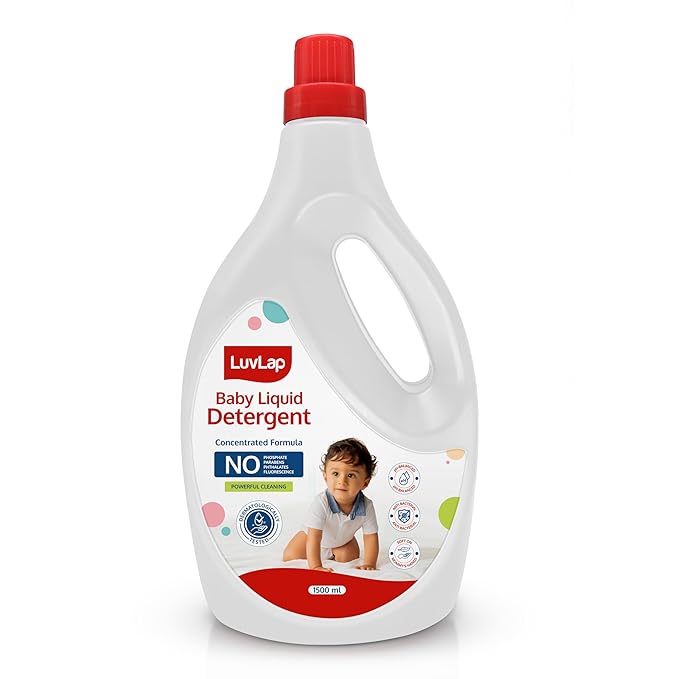 LuvLap Baby Laundry Detergent 1500ml, pH Balanced, No harsh chemicals, Safe for mommy's hands & baby's skin, Anti-Bacterial, Softens clothes & Removes Stains & Odour, Dermatologically tested