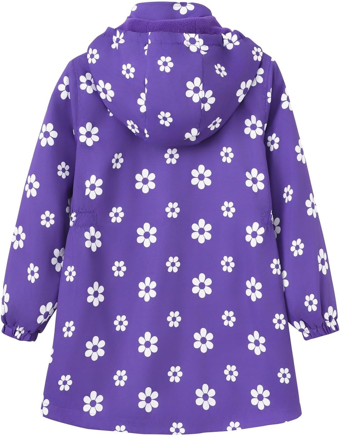 Girls Padded Coat With Pockets Hooded Fall Winter Windproof Outwear Fashion Flowers Print Long Jacket 4-9 Years