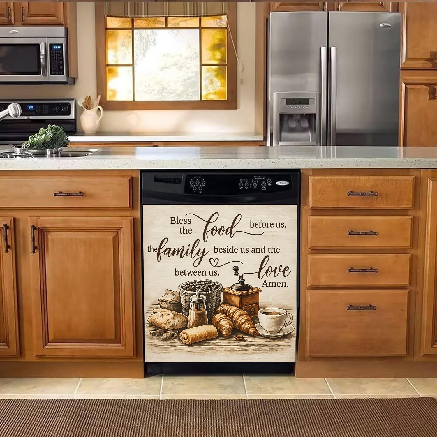 Dishwasher & Refrigerator Magnetic Sticker Cover Panel Decal - 23"x26" Waterproof Decorative Magnet for Kitchen Appliances, Reusable Fridge Door Cover, Home Decor Stickers