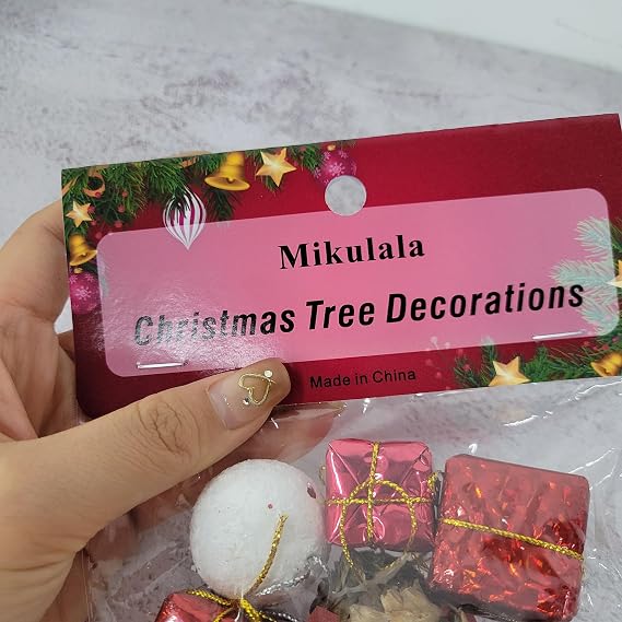 10PCS Christmas Tree Decorations Christmas Tree Ornament with String, Decoration Set for Xmas,Hanging Ornament-Mikulala