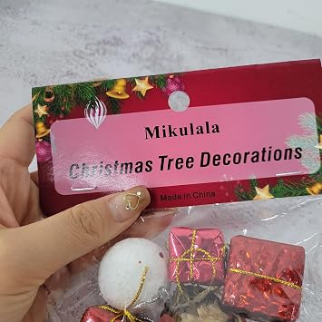 10PCS Christmas Tree Decorations Christmas Tree Ornament with String, Decoration Set for Xmas,Hanging Ornament-Mikulala