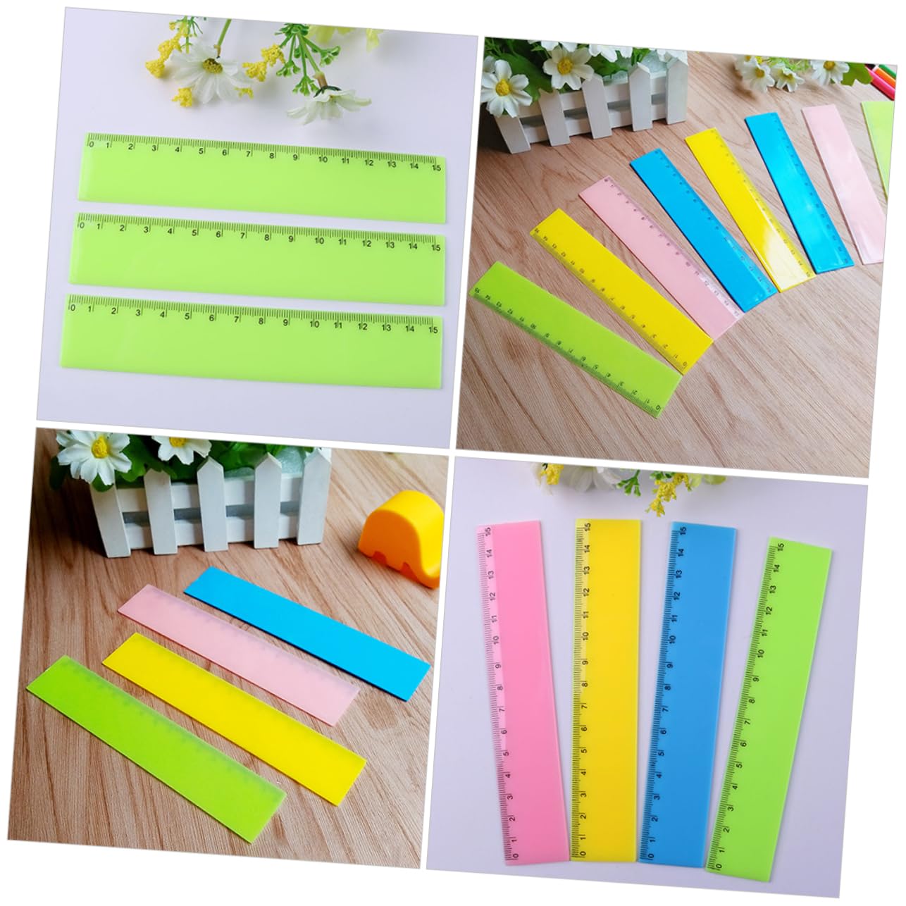 DOITOOL 5 Set Righello Riutilizzabile Per Scuola E Ufficio Righello Per Studenti Design Misurazione Facile E Precisa 25 Pezzi * 5