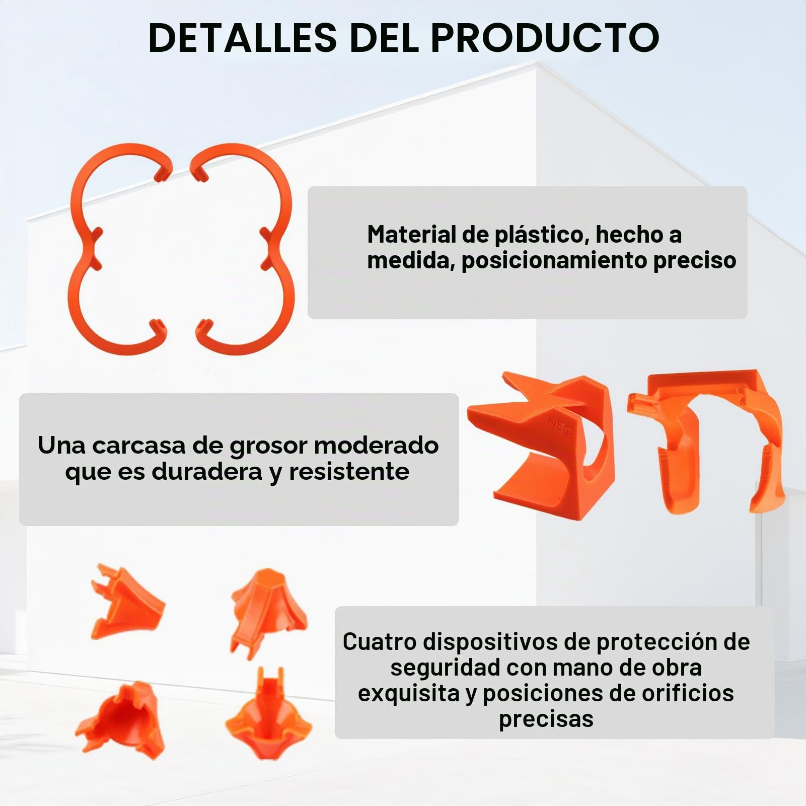 Accesorio anticolisión para dji, 2 en 1 anticolisión + Protector de hélice para dron dji Neo, Protector de Parachoques para hélice dji Neo Accesorio (Naranja)