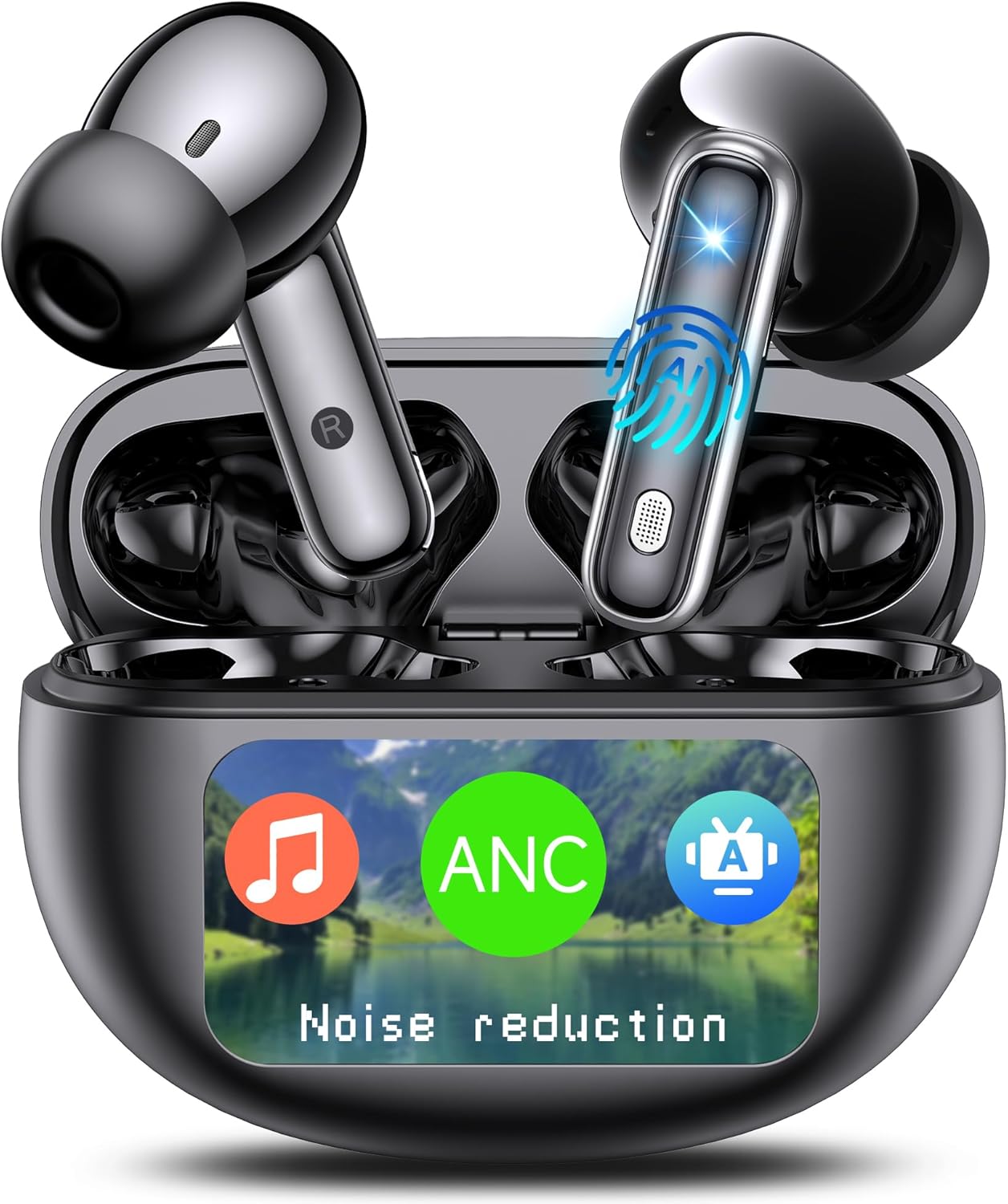 AI Translation Earbuds Real Time,188 Language Translator Earbuds, Audifonos Traductores Inglés Español,3-in-1 Translating Device,Noise Cancelling Translate Ear Buds with for Travel & Business Meetings