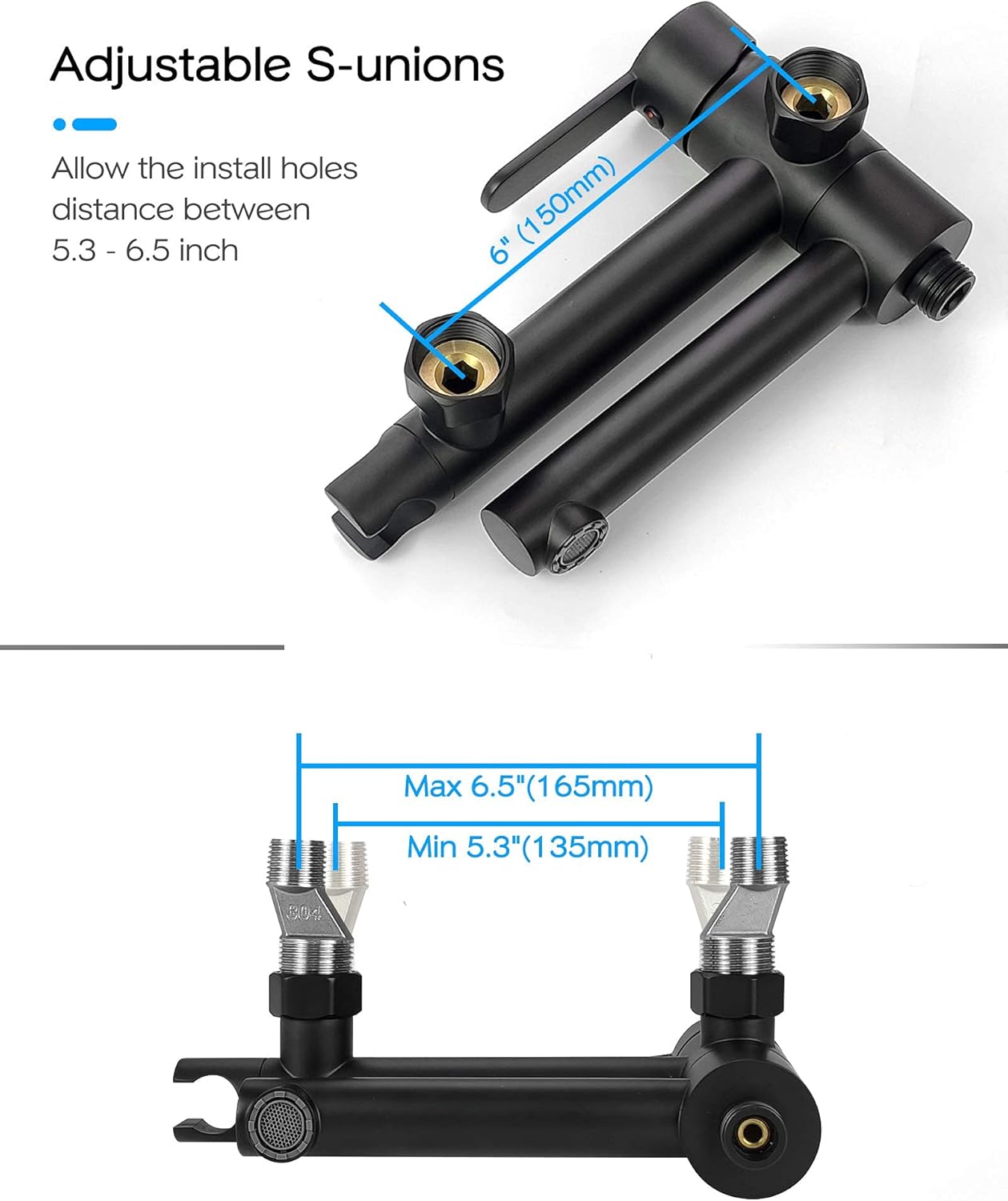 Matte Black Wall Mount Bathtub Faucet with Hand Shower,Tub Shower Faucet with Lengthened Folding Spout,KHSB05U