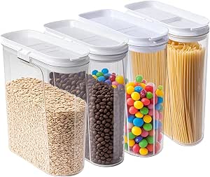 SUROQUE 4-Pack Airtight Food Storage Containers - 5.2L BPA-Free Pantry Organizers With Lids & Labels - View #3