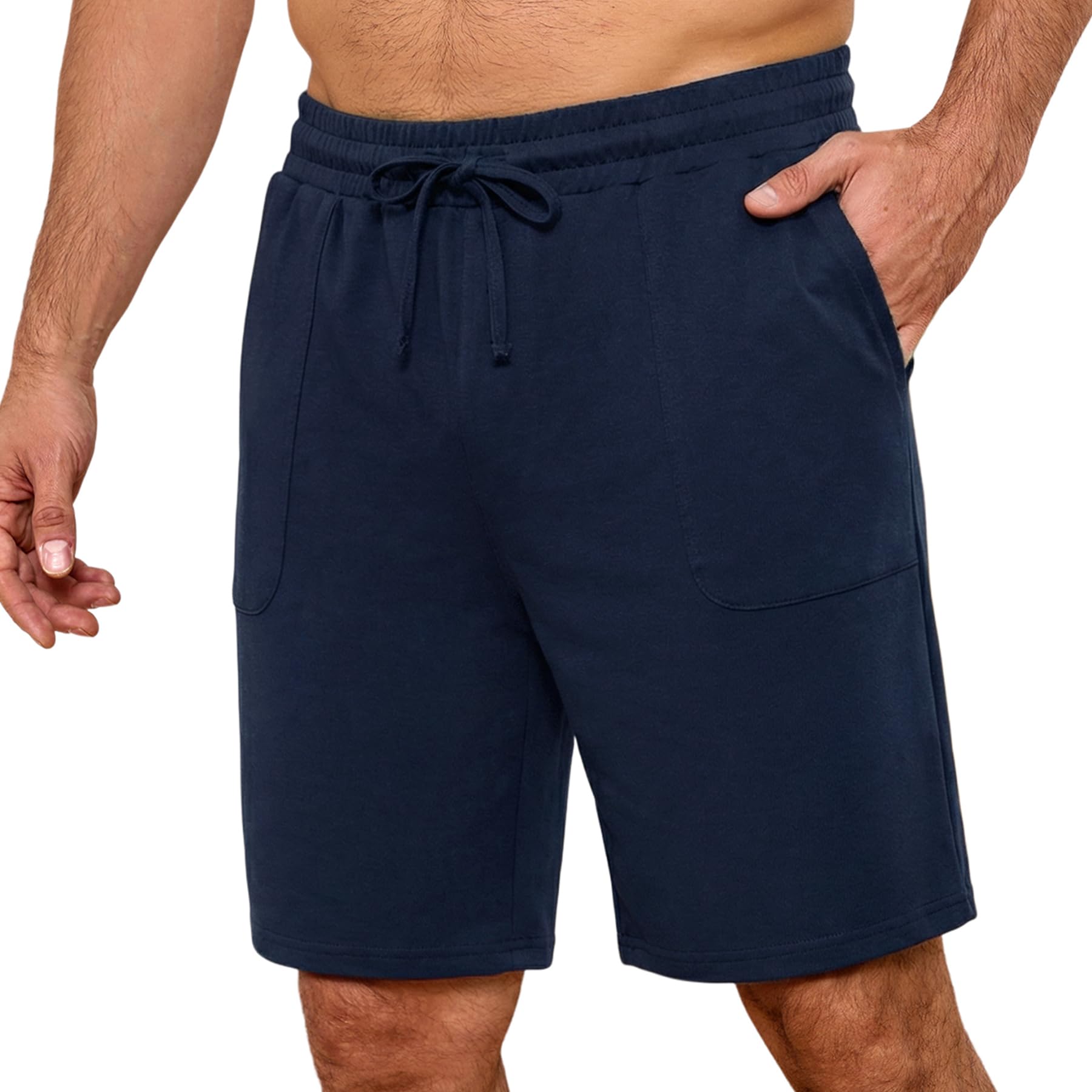 Marvmys Schlafanzughose Herren Kurz Pyjamahose Sommer Shorty Nachtwäsche Schlafshorts Loungewear Elastischem mit Taschen S-3XL