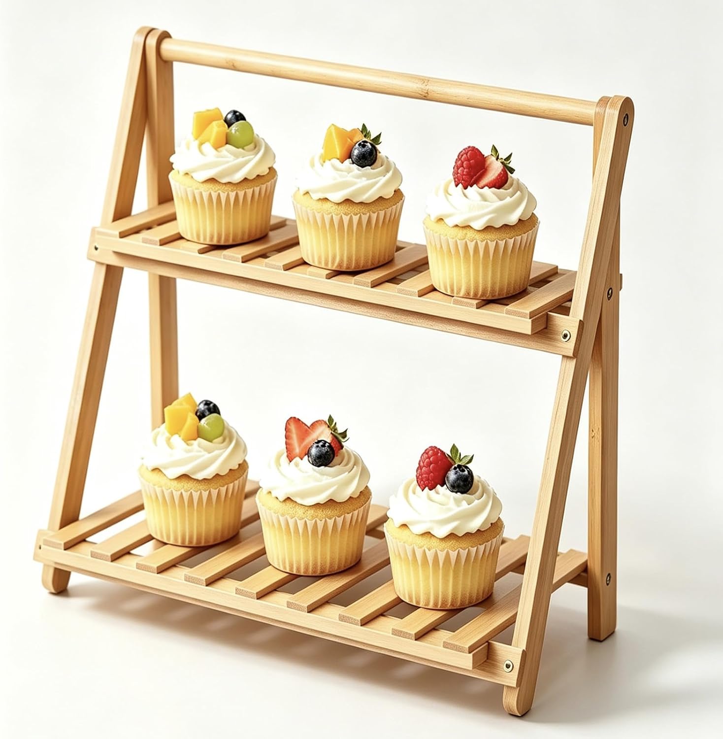 CROISSANT 2 Tier Wooden Display Stand,Suitable for Displaying Small Items