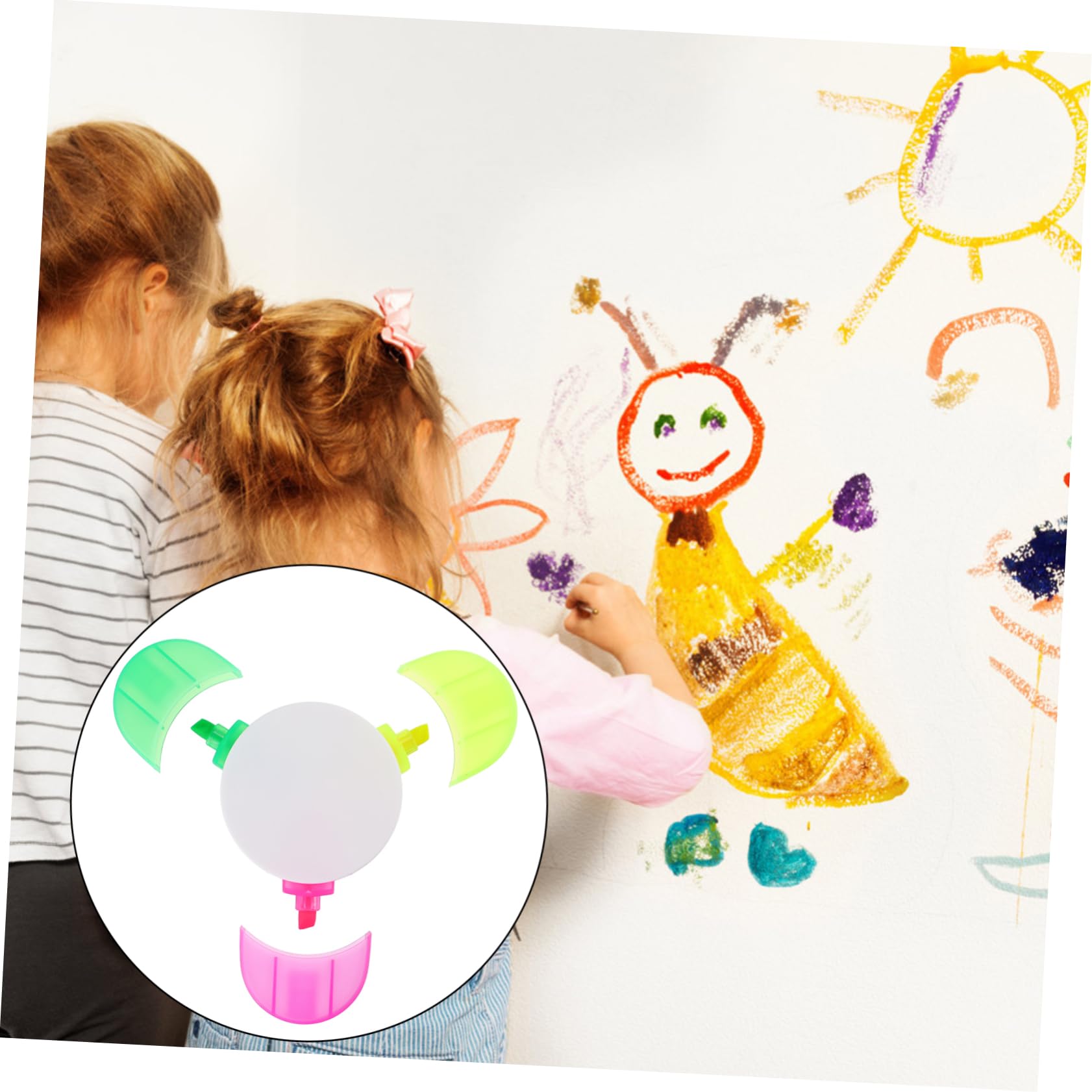 HOMSFOU 3 Set Evidenziatori Fluorescenti Colorati Per Scuola E Ufficio Leggeri E Compatti Per Creatività 5 Pezzi * 3