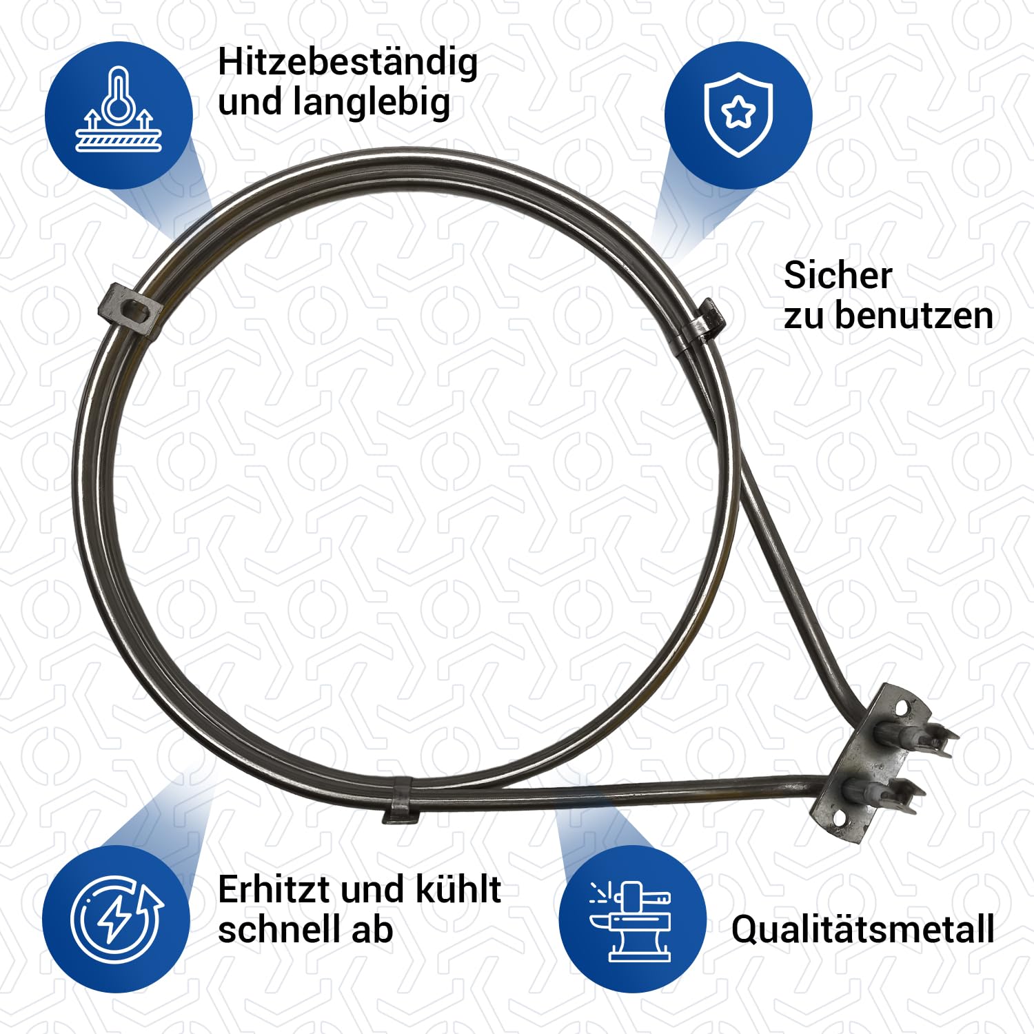 VIOKS Heizelement 240V 2300W+ Ringheizung Heißluft Ersatz für EGO 20.29477.000 Bosch Siеmens 00499003 00483636 Heizung Backofen Umluftheizung Umluftheizkörper - Heizelemente für Backöfen & Herde