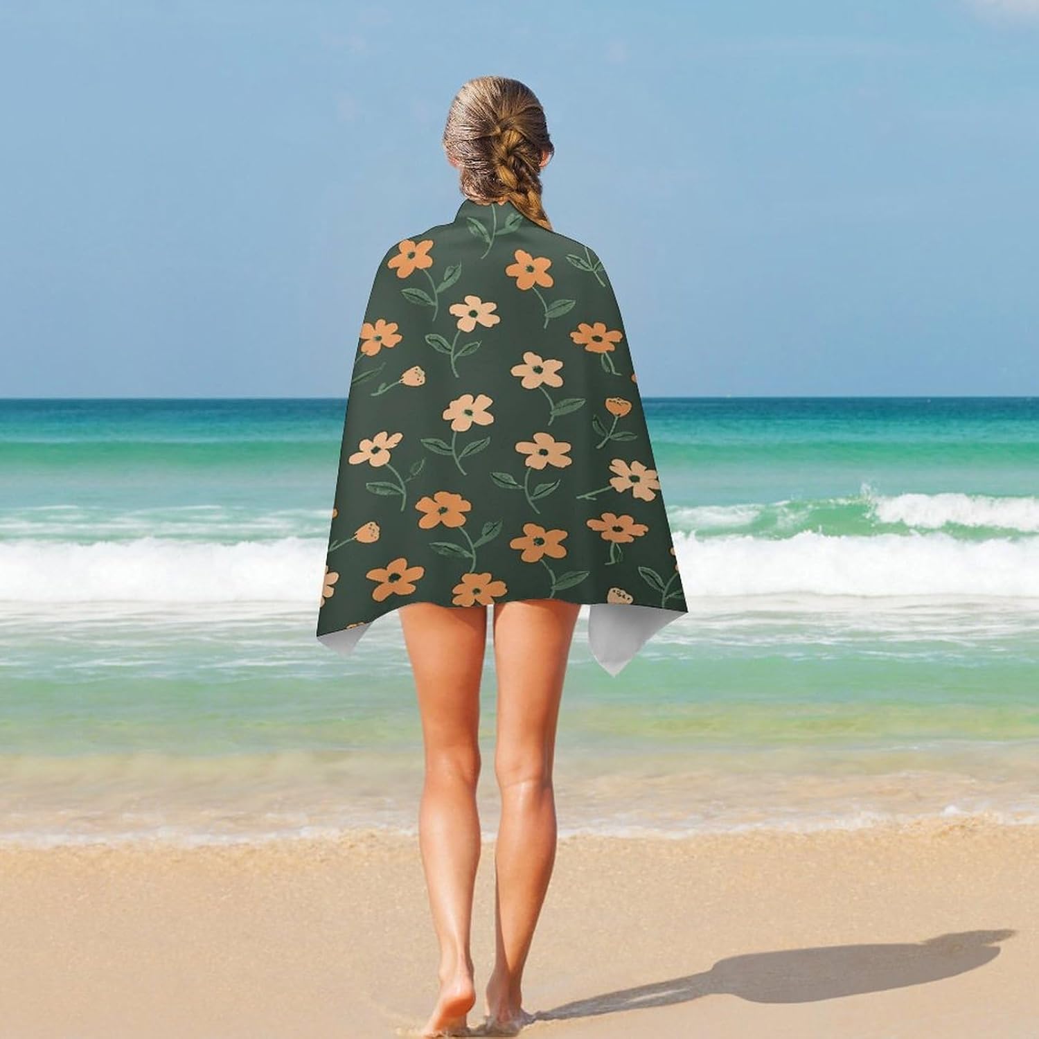 Swimming Towel, Small Peach Flowers Printed Fashion Towel,Portable Towel,Durable Towel