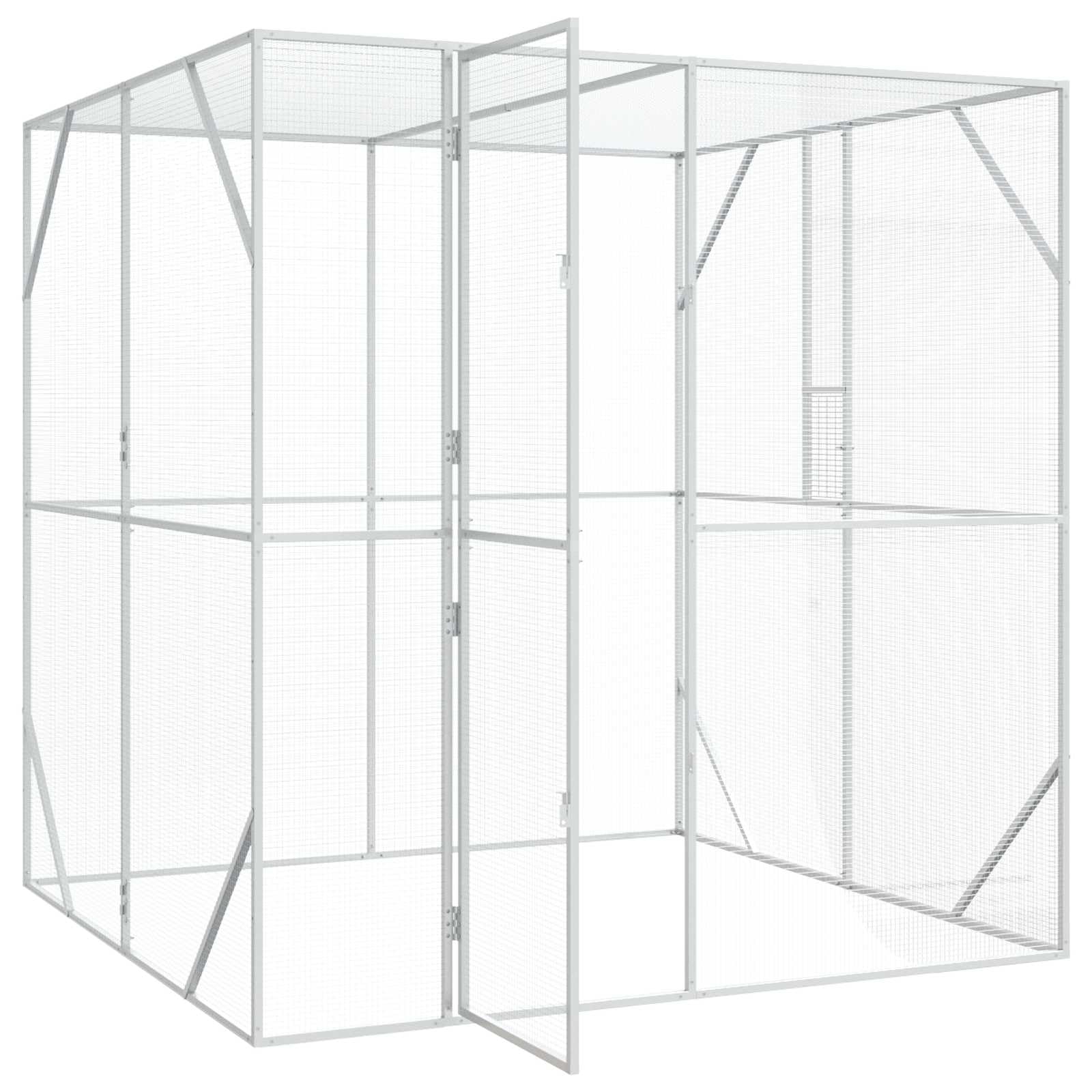 Generisch Vogelkäfig Anthrazit 209 x 202 x 214 cm Verzinkter Stahl,Tier- & Haustierbedarf,Haustierbedarf,Vogelbedarf,Vogelkäfige & -ständer-4100931