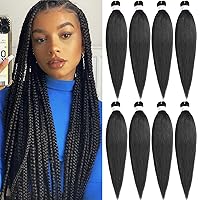 Vista 20 de Unionbeauty - Extensiones de cabello sintético para trenzar de 26 pulgadas, color negro a morado, ombré, 2 paquetes de trenzas preestiradas