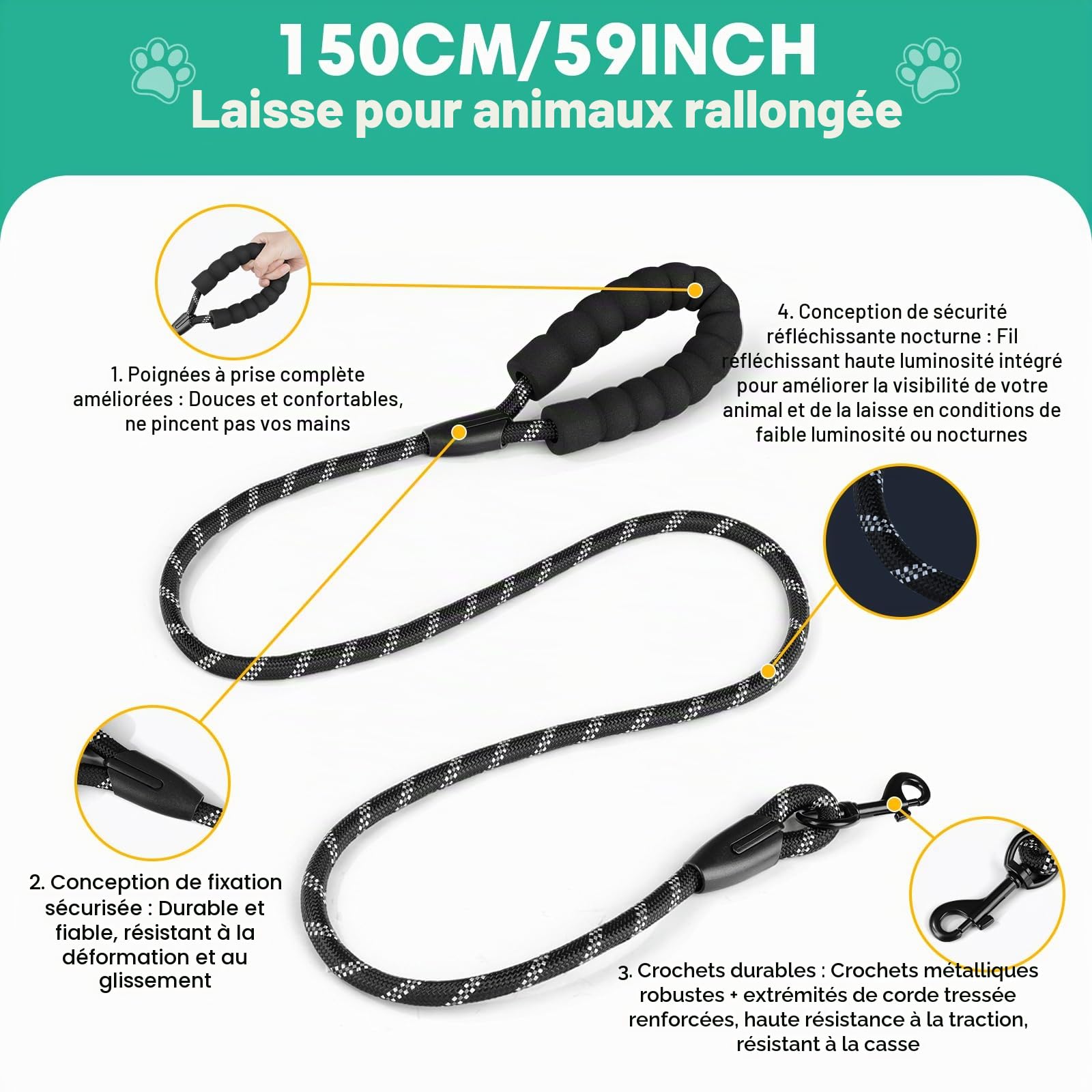 YooxArmor Harnais Chien Anti Traction Tactique avec Laisse pour Petit Moyen Chien,Harnais Chien Réglable avec Attache Devant & Poignée Contrôl,Facile à Mettre,Arnet pour Chiens Solide Respirant,Noir,S