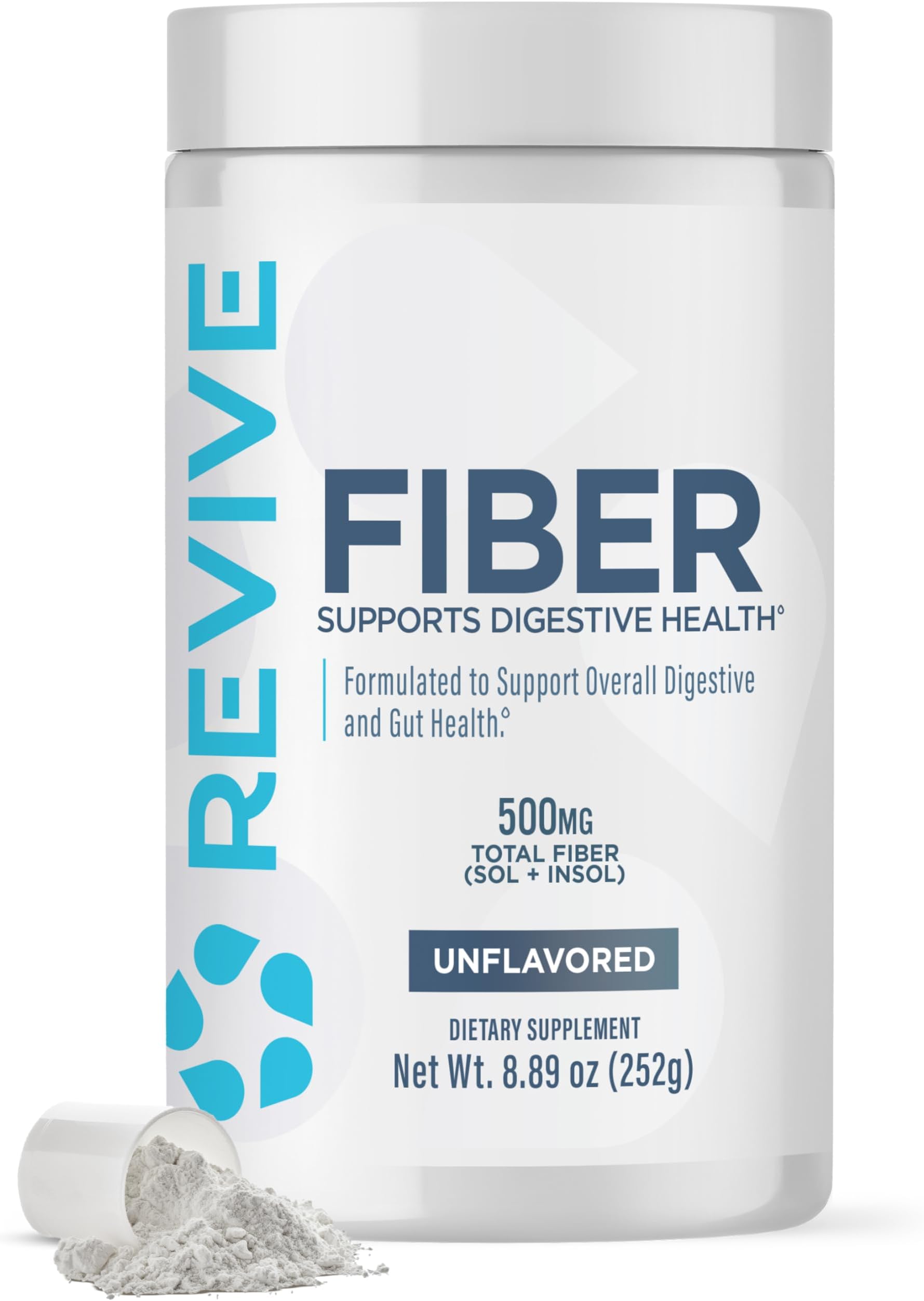 Revive MD Fiber Supplement for Digestive & Gut Health - 5g of Dietary Fiber Supports a Healthy Digestive System with Psyllium Husk & More - (Unflavored, 30 Servings)