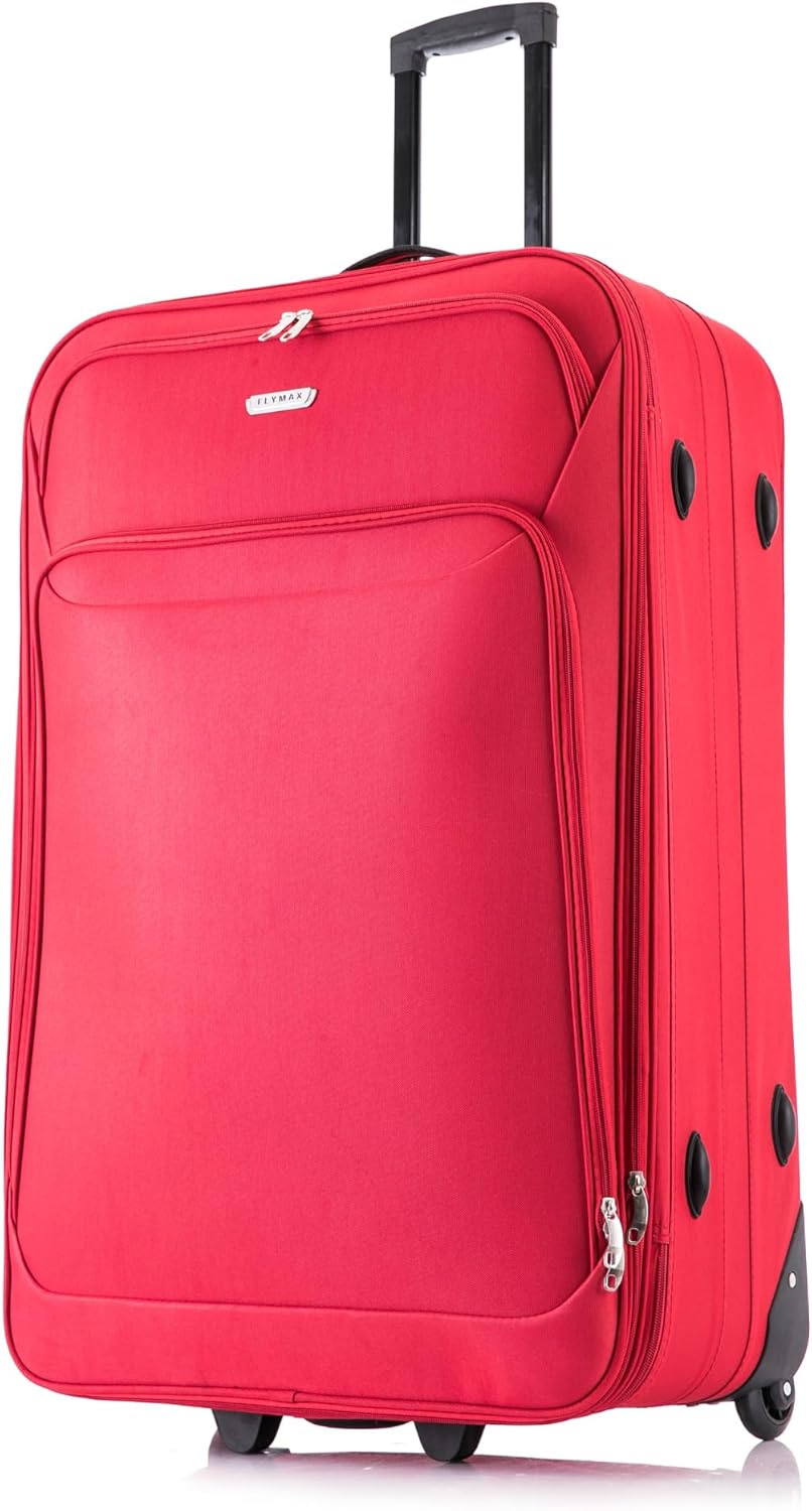 FLYMAX 29″ Large Suitcase Lightweight Luggage Expandable Hold Check in Travel Bag on Wheels RED 90L