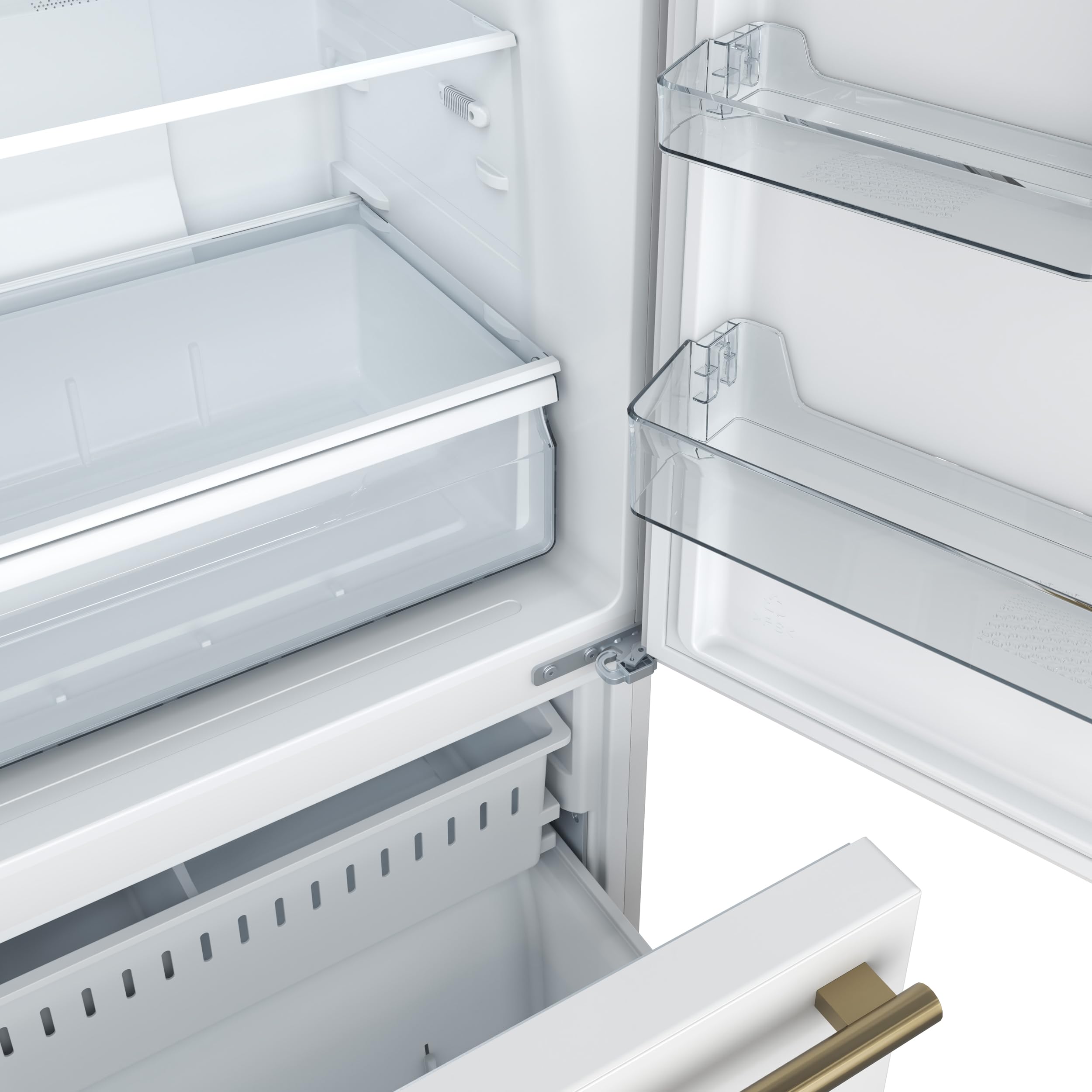 Forno Milano 62-Inch 2-Piece Freestanding Refrigerator With Dual Bottom Freezers 34.4 Cu.Ft Touch Control Ice Maker – White on Fridge.com - View 6
