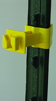 Fi-Shock SC-10 Yellow Snap-on 2-Inch Extender T-Post Insulators, 25-Per Bag