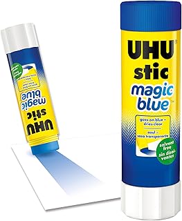 UHU Colored All Purpose Glue Stick 12-Pack Blue Applies & Dries Clear, 1...
