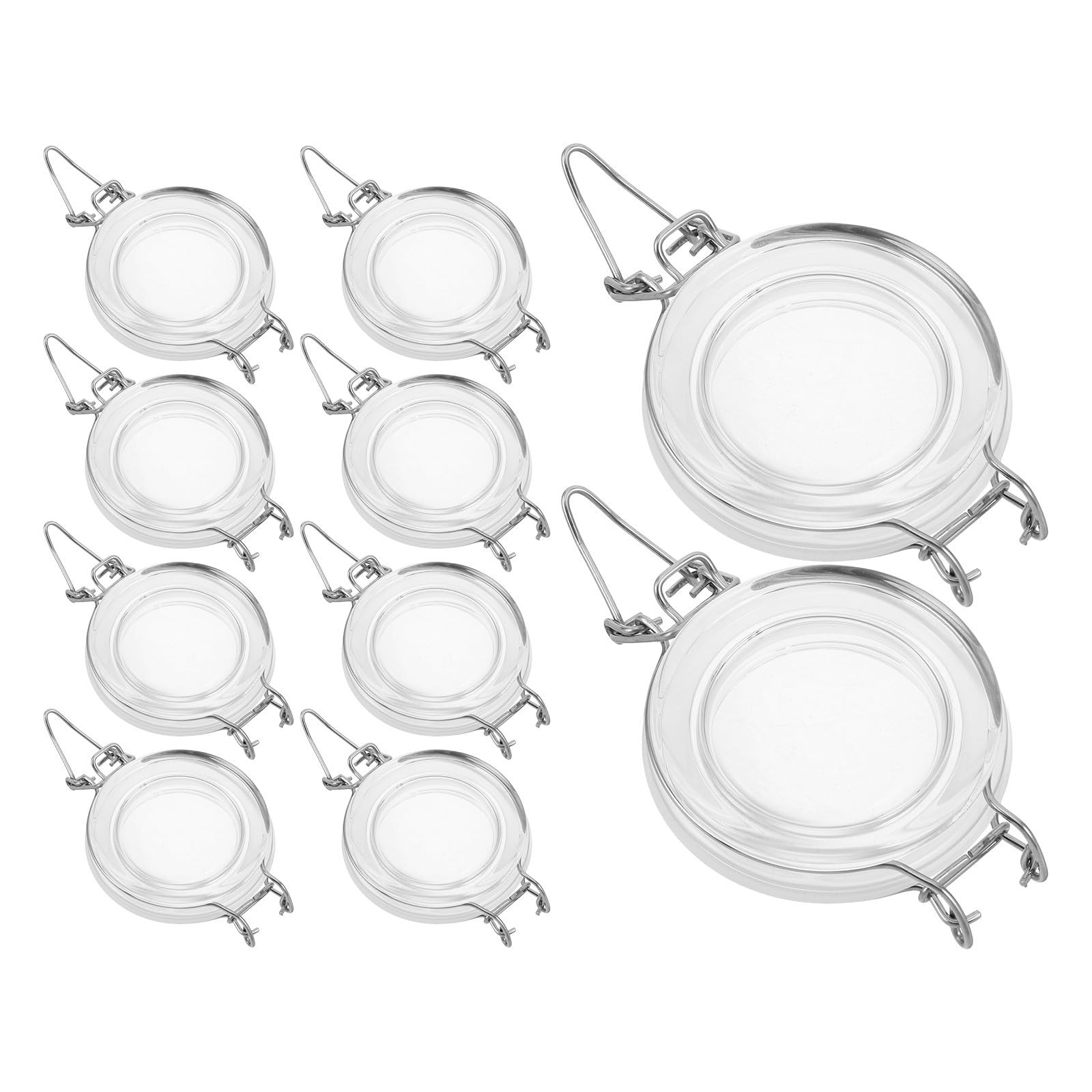 PACKOVE 10 Stück Luftdichte Glasbehälter mit Bügelverschluss Weithals Vorratsdosen aus Glas und Edelstahl 100 370ml zur Aufbewahrung von Mehl und Gewürzen in Vorratskammer