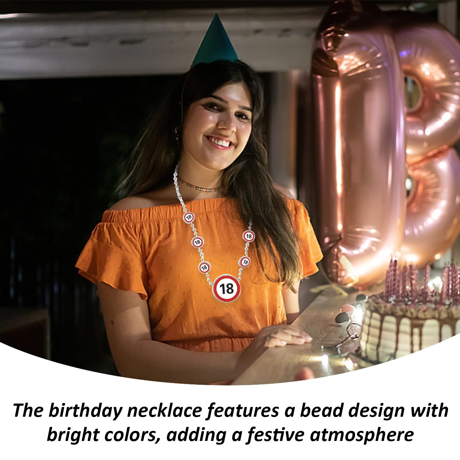 RELKLYU 1 Collier De 18 Ans, 1 Lunettes De Joyeux