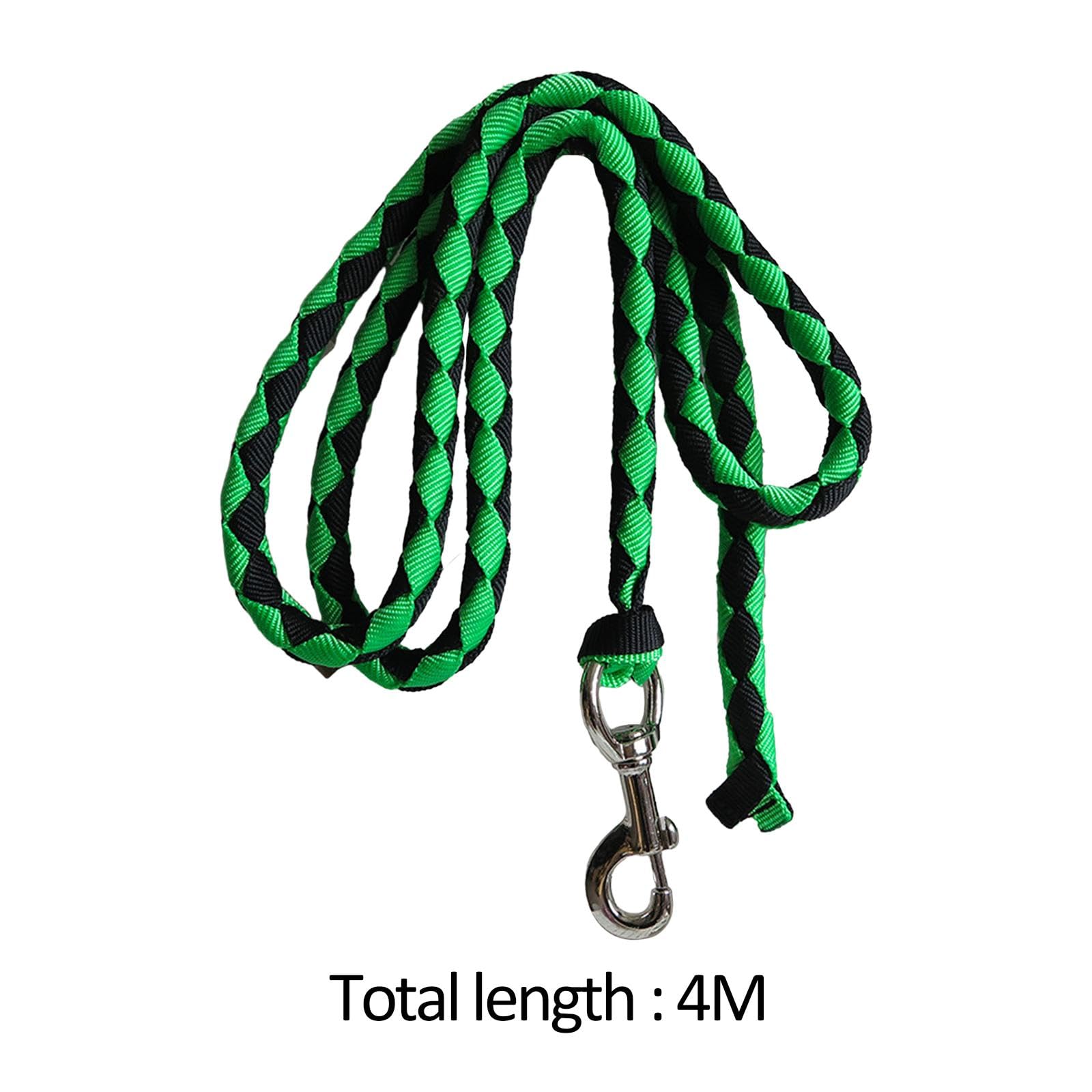 F Fityle Cavallo Corda per Cavallo Fune Guida Intrecciata con Gancio PP Solido per Animali Domestici Adatta a Equitazione Addestramento Esercizi Allevamento, Verde 4 Metri