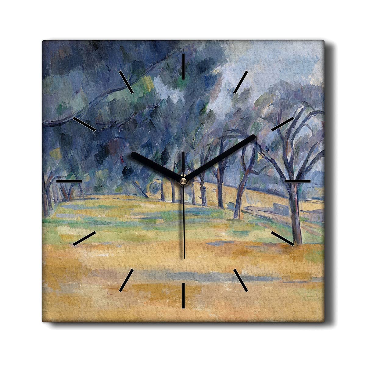 Horloge sur toile de salon paysage d'arbres pour ambiance zen