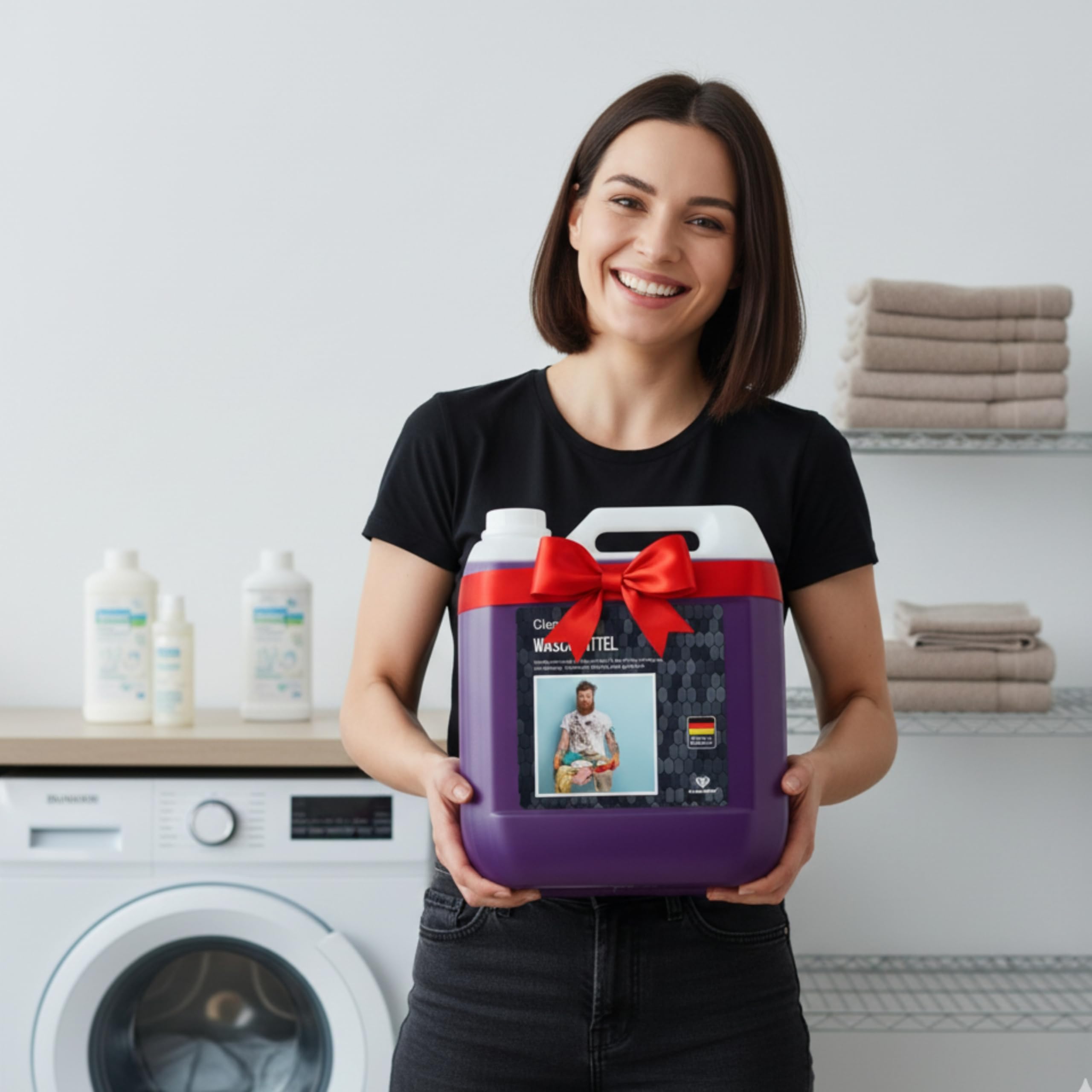 Cleanerist - Black Waschmittel flüssig für 350 Dunkelwäschen - 10l Flüssigwaschmittel Konzentrat für schwarze & dunkle Wäsche - XXL Vollwaschmittel mit Frischeduft für 20-95°C, statt Pods, Pulver