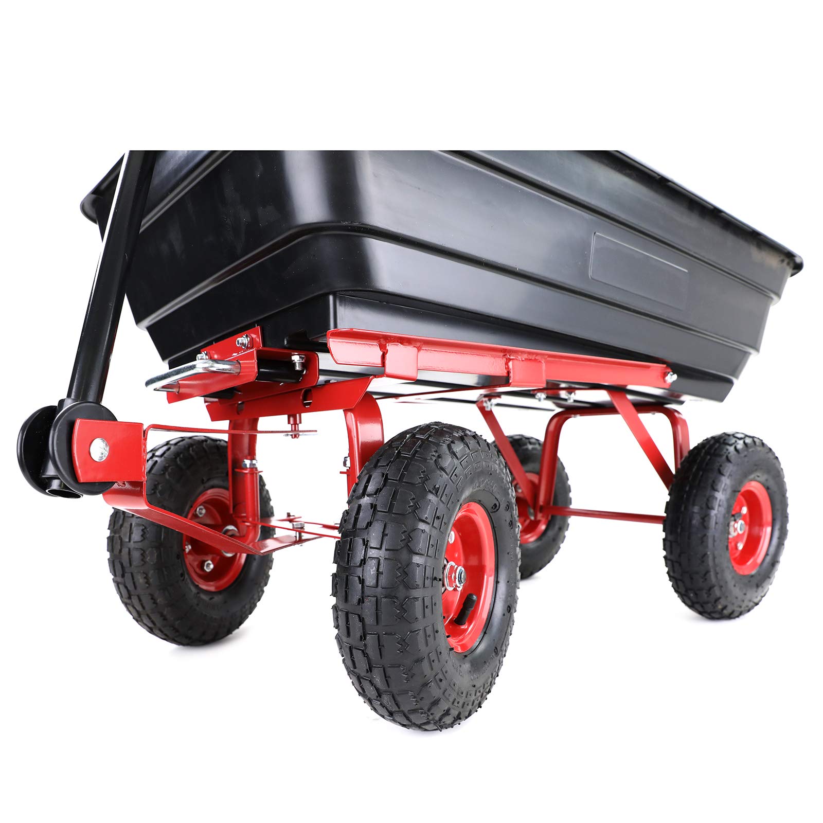Transportwagen Gartenwagen Schubkarre Handwagen Kippfunktion 250 kg Schwarz Rot