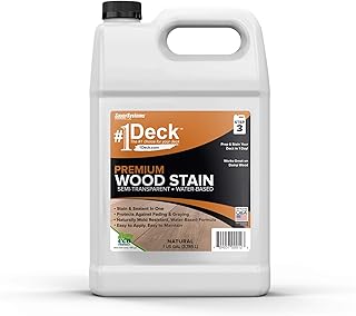 SaverSystems #1 Deck Premium Semi-Transparent Outdoor Wood Stain and Sealer in One - Water Based Wood Stain for Decks, Fen...