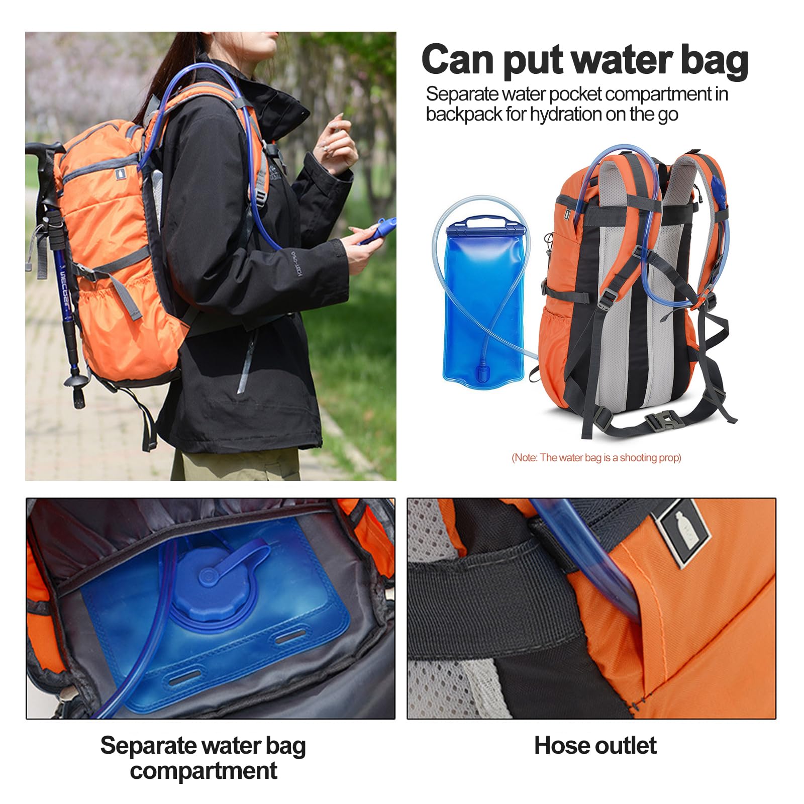 Wanderrucksack 40L, Wanderrucksack Herren Damen mit Regenhülle Wasserdichter Rucksack mit Rückenbelüftung und Netzrücken Trekkingrucksack für Radfahren,Bergsteigen und Reisen