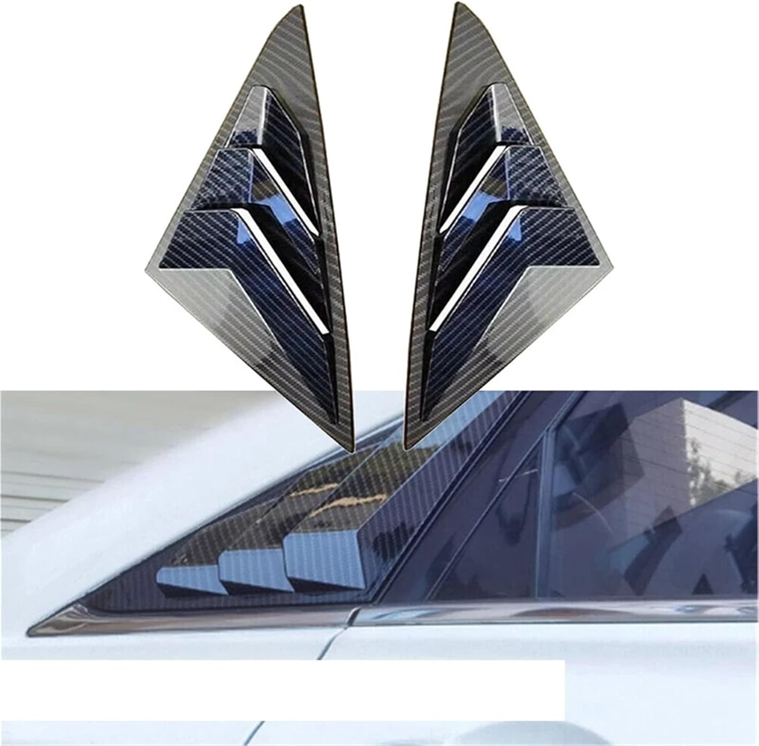 Compatible with Hyundai Sonata 2011-20142 PCS Rear Side Window Louvers Shutter ABS Air Vent Scoop Shades